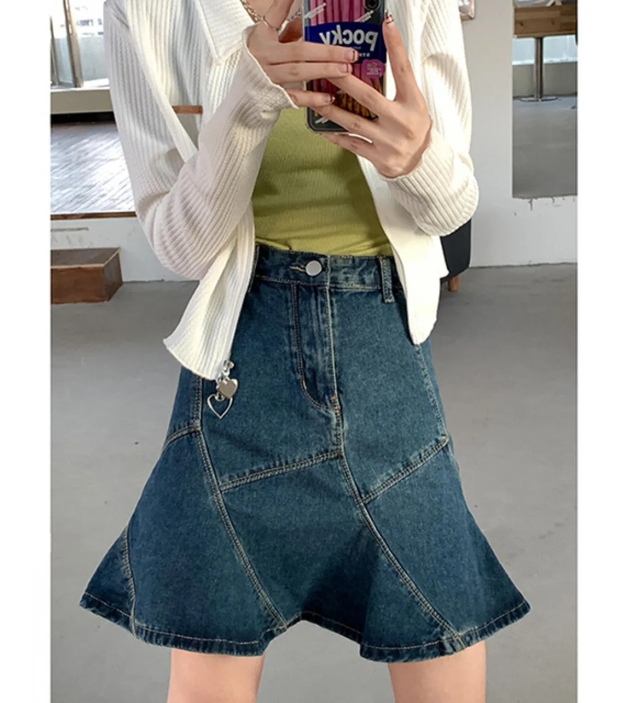 2022 Summer Vintage Blue Women Denim Tromba Gonna Streetwear Stile Casual Classico Vita alta Ladies Shor Mermaid Jean S