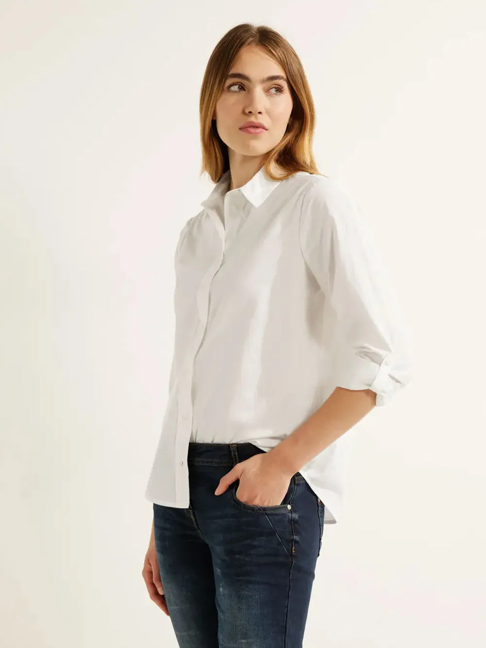 Blusa Donna in cotone Bianco