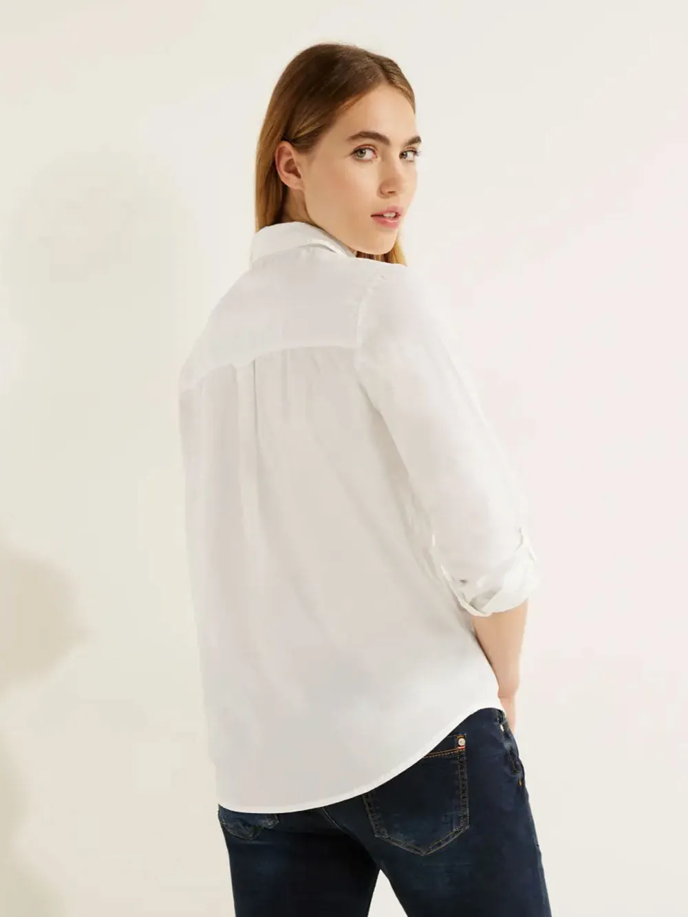 Blusa Donna in cotone Bianco