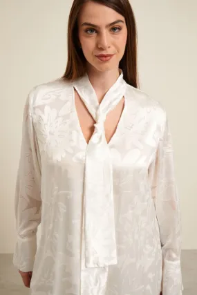 Blusa in raso dévoré