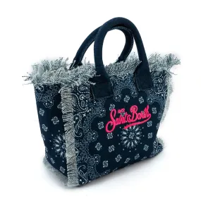 Borsa Mini Colette Bandana Blu Con Loghi Fucsia