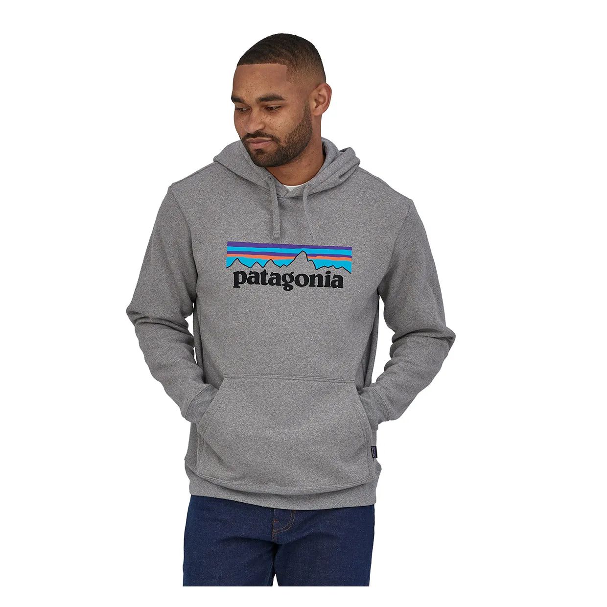 Felpa Uomo Patagonia P-6 Logo Uprisal Grigio