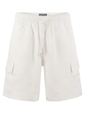 Linen cargo bermuda shorts