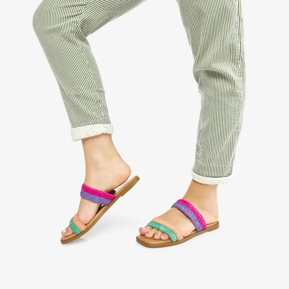 Mule Rafia Multicolor