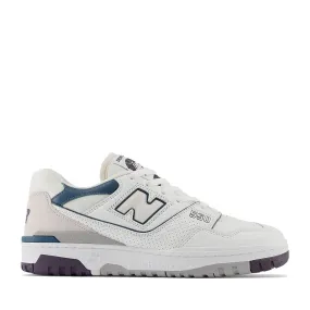 Scarpe Unisex NEW BALANCE Sneakers 550 in Pelle colore White Interstellar e Deep Ocean