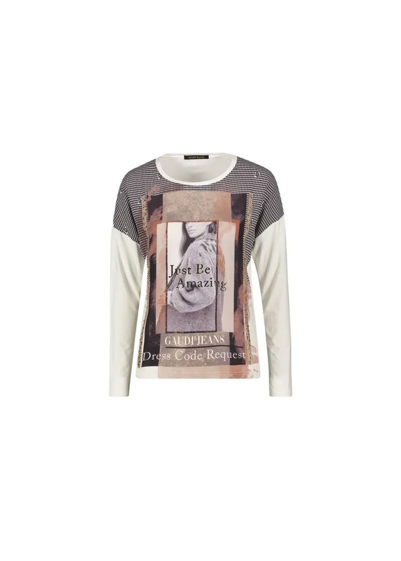 T-shirt a maniche lunghe con stampa