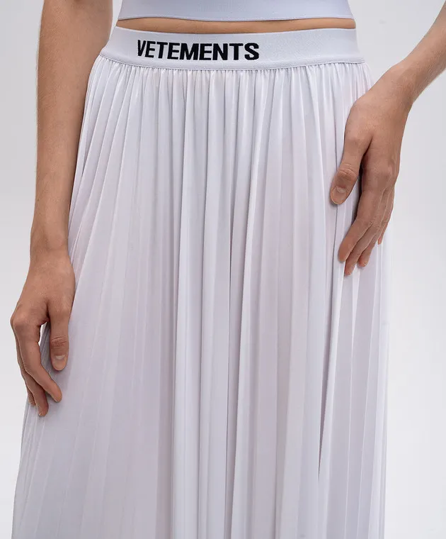 Vetements Gonna plissettata bianca con logo WA65SK101B