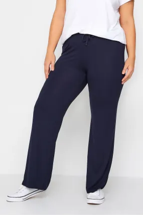 Yours Curve - Pantaloni da yoga in jersey elasticizzato con gamba larga